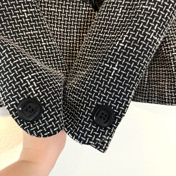 Kasper Asymmetrical Black & White Blazer Jacket Size 10 - Picture 4 of 9
